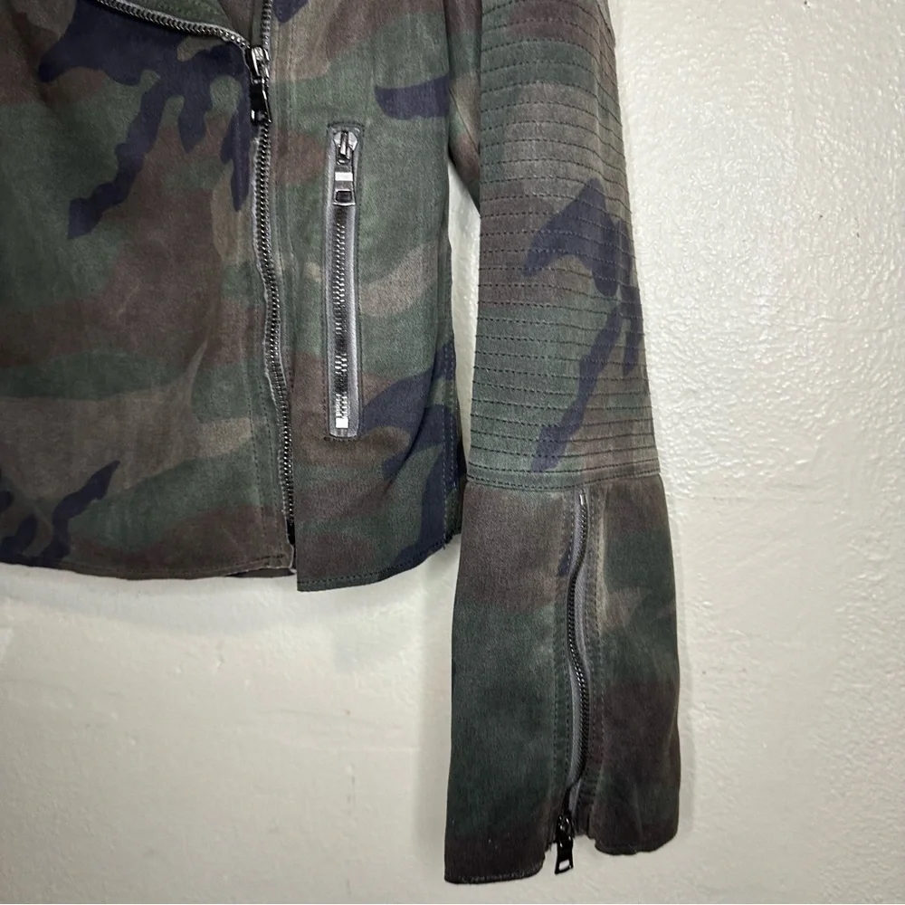 Anthropologie Marrakech Marni Scuba Suede Jacket in Camo Size M - Picture 2 of 8